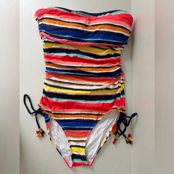 Anne Cole Multicolor Striped Strapless One-Piece Swimsuit - Picture 2 of 6